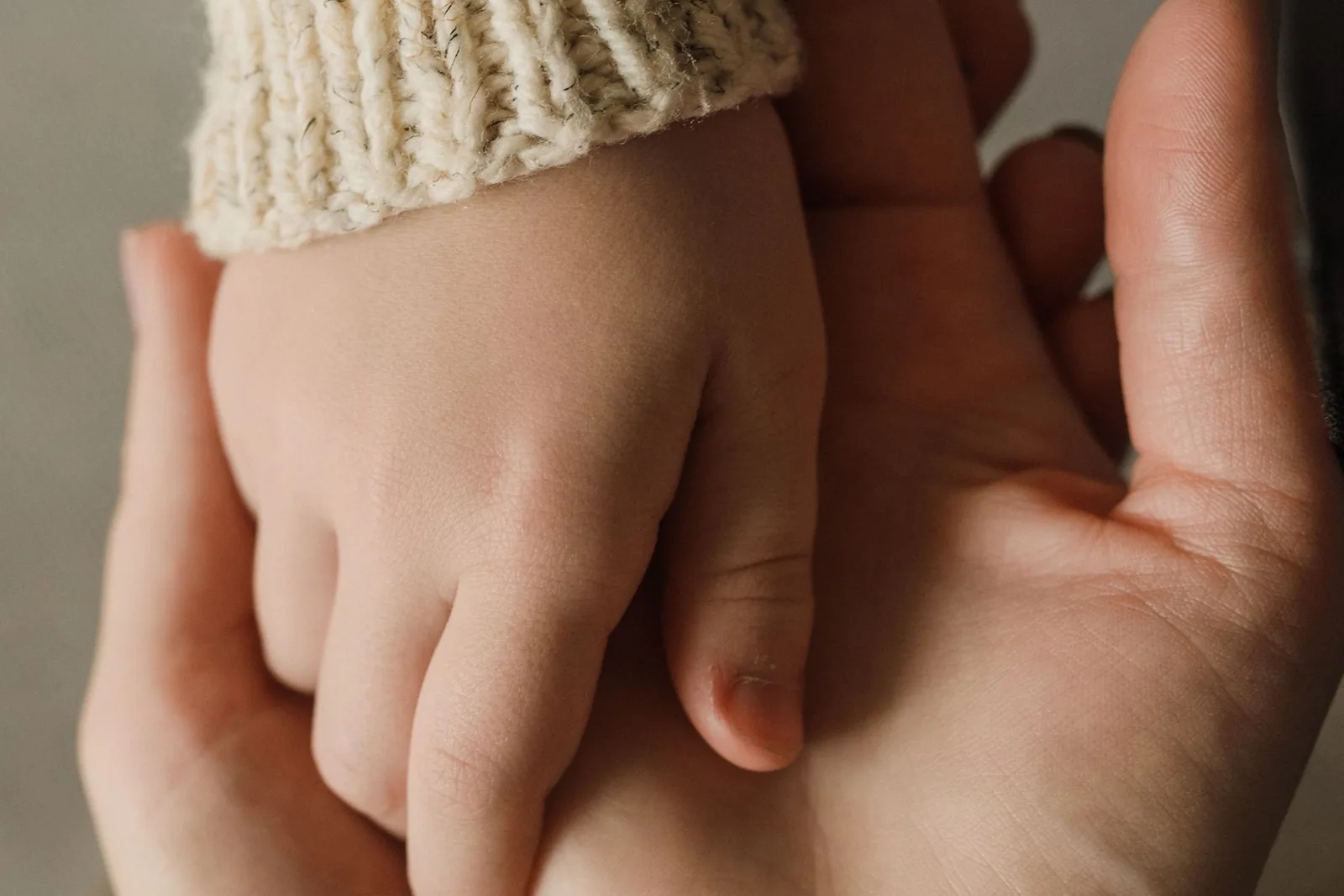 Family law expert witness — A child's hand held by an adult