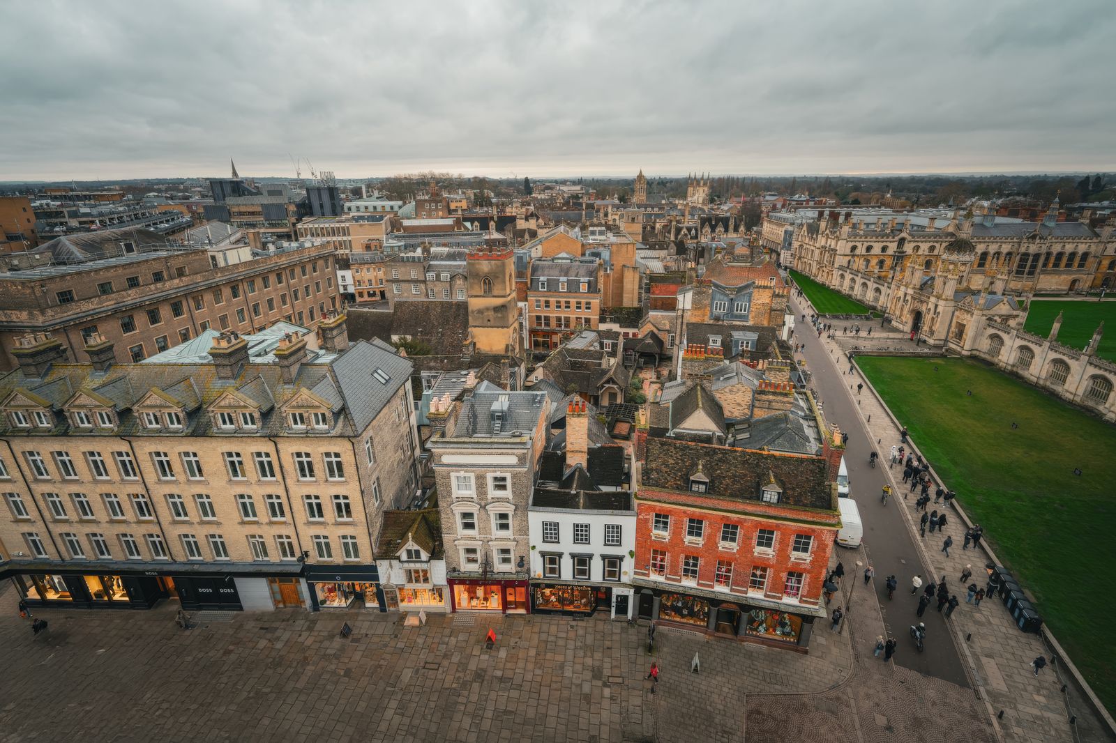 Aerial view of historic Oxford city centre