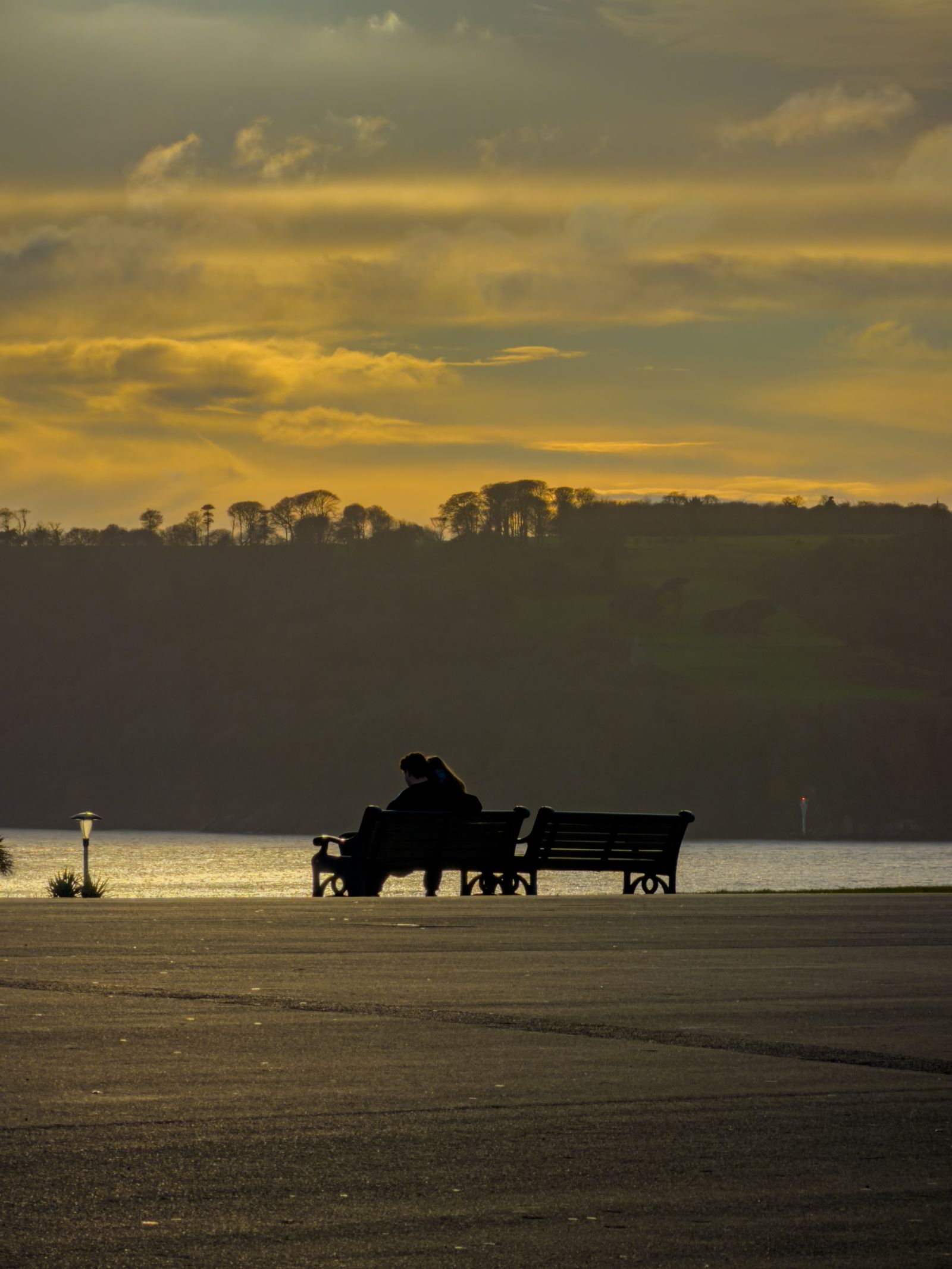 Plymouth waterfront at sunset
