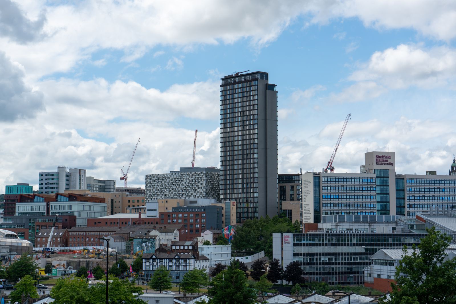 Sheffield skyline under cloudy skies