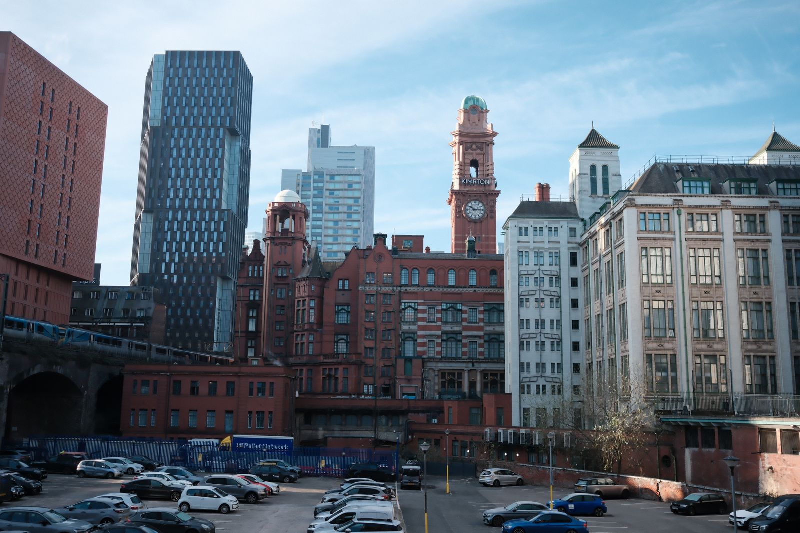 Manchester city centre skyline with historic and modern buildings