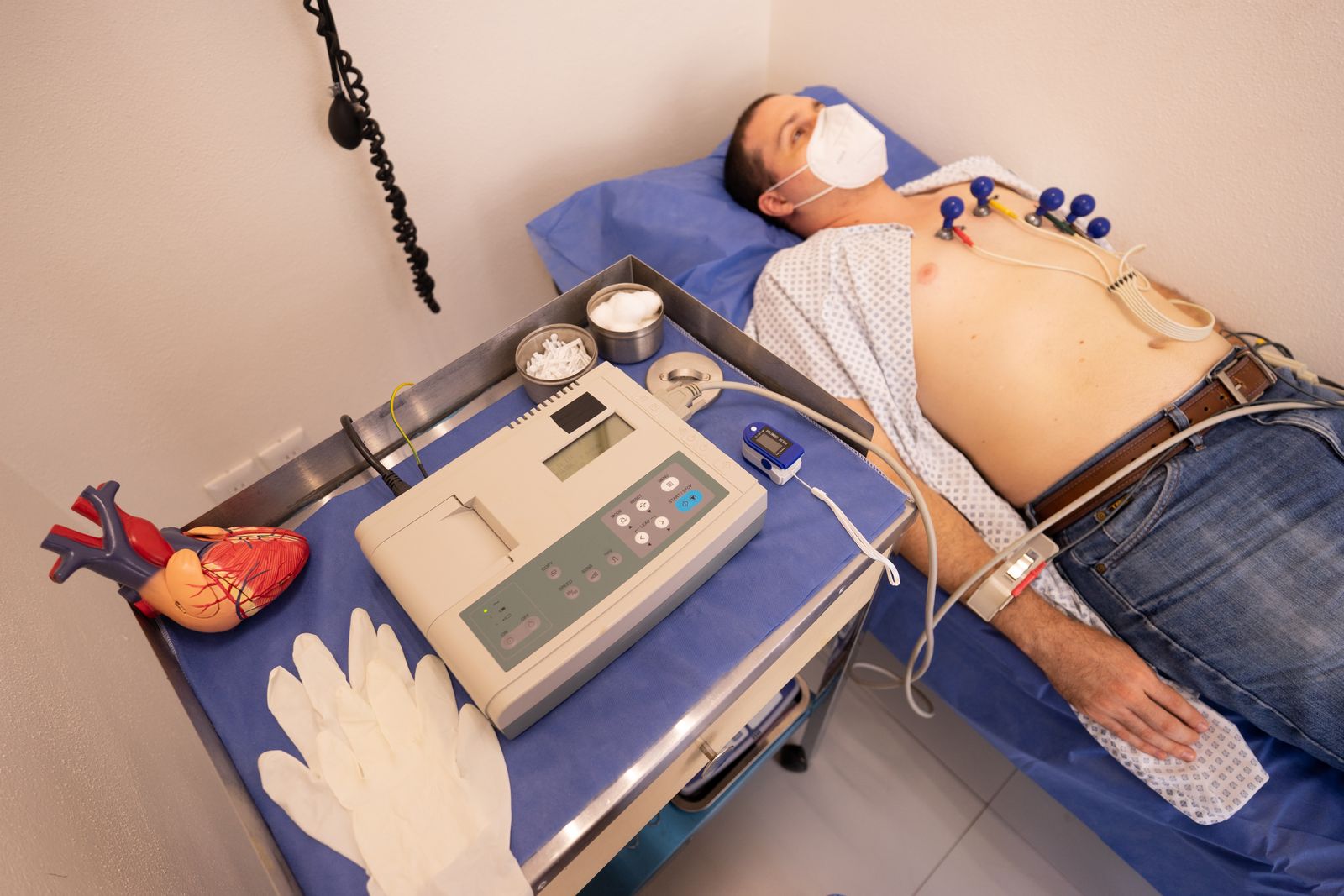 Patient undergoing a twelve-lead ECG, the investigation cardiology expert witnesses interpret